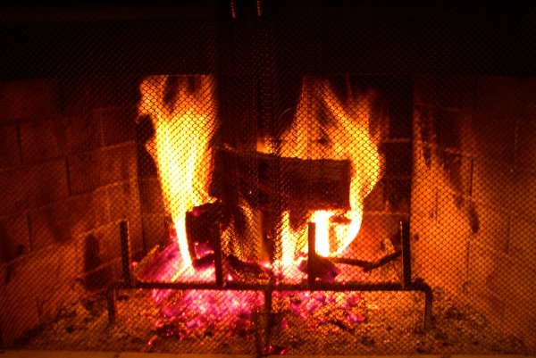 Our fireplace in Calfornia, January 2003