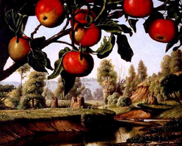 "Landscape with Apple Trees" by Levi Wells Prentice, public domain via Wikimedia Commons